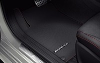 Велюровые коврики AMG для Mercedes (красная окантовка)