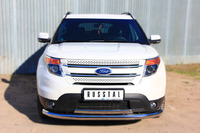 Защита переднего бампера - дуга овал Ford Explorer 2012 (d76-75*42)