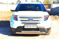 Защита переднего бампера - дуга овал Ford Explorer 2012 (d75*42/75*42)