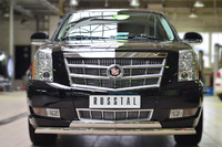Защита переднего бампера Cadillac Escalade 2007- d75х42 (дуга)