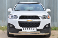 Защита переднего бампера (дуга) Chevrolet Captiva 2013- (75*42/75*42)