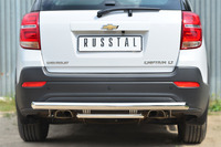 Защита заднего бампера (дуга) Chevrolet Captiva 2013- (d63/42) декор паз