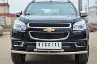 Защита переднего бампера - дуга (секции) Chevrolet Trailblazer 2013 (d63/42)