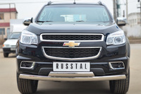 Защита переднего бампера - дуга Chevrolet Trailblazer 2013 (75*42/75*42)
