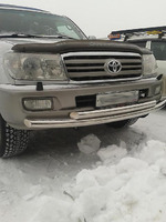 Защита переднего бампера (дуга) Toyota Land Cruiser 100 (двойная)