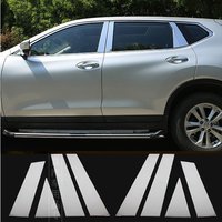 Накладки на стойки дверей Nissan X-Trail T32 (метал) хром 