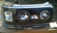 Оптика (фары) тюнинг Toyota Land Cruiser 80 линза черные