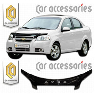Дефлектор капота - мухобойка Chevrolet Aveo седан 06-11 #2