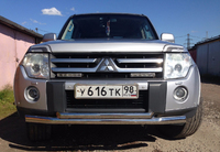 Защита переднего бампера (дуга) Mitsubishi Pajero V9# (2006-) двойная