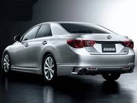 Накладки на задний бампер (клыки на бампер + вставка) Toyota Mark X GRX130 (3 детали)