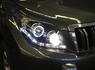 Фары (оптика) диодные Toyota Land Cruiser Prado 150 2014 + линза + ангельские глазки (черные) Тайвань