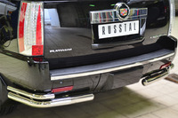 Защита заднего бампера Cadillac Escalade 2007- d76-d42 (уголки)