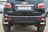 Защита заднего бампера - уголки Chevrolet Trailblazer 2013 (d63)