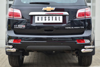 Защита заднего бампера - уголки Chevrolet Trailblazer 2013 (d63/42)