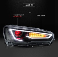 Тюнинг фары (оптика) Mitsubishi Lancer X "Daemon Eye - Audi style"