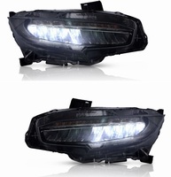 Фары диодные тюнинг Honda Civic 2016-2019 бегающий поворотник