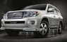Пороги (подножки) Toyota Land Cruiser 200 (с нижней диодной подсветкой)