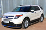 Пороги труба с накладками Ford Explorer 2012 (d76)