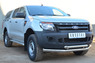 Пороги труба с листом Ford Ranger 2012 (d42)