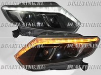 Фары Nissan X-Trail 32 Mercedes style