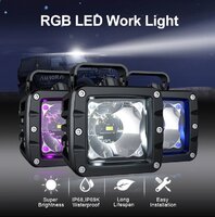 Светодиодная фара дополнительного света Aurora ALO-2-T-P23Q 6 диодов 30W +ПОДСВЕТКА