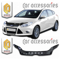 Дефлектор капота - мухобойка Ford Focus 3 хэтчбек 2011+