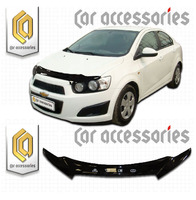 Дефлектор капота - мухобойка Chevrolet Aveo седан 2011+