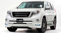 Губа JAOS передняя Toyota Land Cruiser Prado 150 2014  + ходовые огни