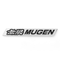 Шильд - эмблема алюминиевая Honda "Mugen" черная