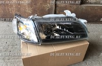 Фары (оптика) хрусталь Corona 190/Caldina 190 черные + новые габариты