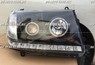 Фары (оптика) светодиодная Toyota Land Cruiser 100 2005 с ангельскими глазками + линза черные