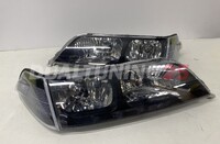 Оптика тюнинг фары Toyota Mark 2 JZX 100 темные (2 секции) черные