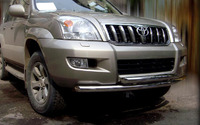 Защита переднего бампера (дуга) Toyota Land Cruiser Prado 120 (двойная)