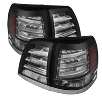 Стопы диодные Toyota Land Cruiser 200 (стиль Lexus LX 570) 2014+ черн+хром+крас 