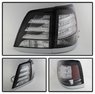 Стопы диодные Toyota Land Cruiser 200 (стиль Lexus LX 570) 2014+ черн+хром+крас 