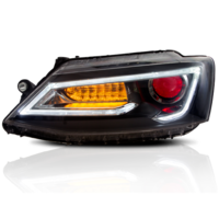 Фары тюнинг Volkswagen Jetta/Sagitar 2011-2014 динамический поворотник "Daemon eye"