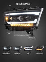Фары тюнинг линза с бегающим поворотником Dodge Ram 1500 2019+