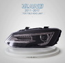 Фары тюнинг Volkswagen Polo 2011-2017 динамический поворотник "Daemon eye"