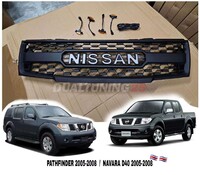 Решетка радиатора тюнинг с огнями Nissan Pathfinder 2005-2008 / Navara D40 2005-2008