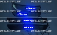 Накладки на пороги с подсветкой (метал) Toyota Corolla Axio 140/160