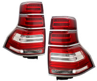 Стопы тюнинг диодные Toyota Land Cruiser Prado 150 (две белые полосы) + хром