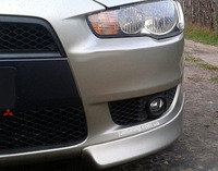 Накладки «Клыки» на передний бампер Mitsubishi Lancer X 