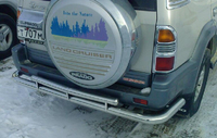 Защита заднего бампера (дуга) Toyota Land Cruiser Prado 90/95 сплошная