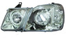 Фары (оптика) Lexus LX470 1998-2007 линза + ангельские глазки (зеленый оттенок)