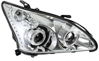 Фары (оптика) Lexus RX330 / Toyota Harrier 2003-2008 (линза+ангельские глазки) хром