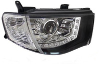 Фары (оптика) диодные Mitsubishi L200 / Triton 2005+ (линза) хром