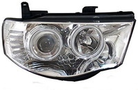 Фары (оптика) диодные Mitsubishi L200 / Triton 2005+ (линза+ангельские глазки) хром