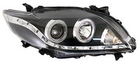 Оптика (фары) диодные Toyota Corolla 150 2006-2010 линза (черные)