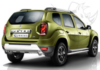 Пороги "Black Rhino" Renault Duster 2015- труба d63 с накладкой ч. сталь сер. (вариант 1)