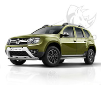 Защита переднего бампера "Black Rhino" Renault Duster 2015- d63 ч. сталь сер. (дуга)